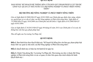 Quyết định 2694/QĐ-BNN-PC 2013 Kế hoạch hệ thống hóa văn bản pháp luật quản lý nhà nước