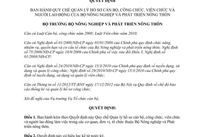 Quyết định 2693/QĐ-BNN-TCCB Quản lý hồ sơ cán bộ công chức viên chức người lao động