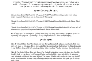 Quyết định 1148/QĐ-BXD năm 2013 công bố thủ tục hành chính giữa cơ quan hành chính