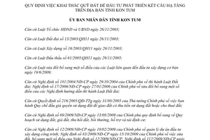 Quyết định 47/2013/QĐ-UBND khai thác quỹ đất đầu tư phát triển hạ tầng Kon Tum