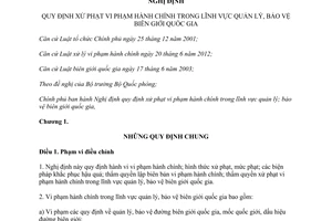 Nghị định 169/2013/NĐ-CP xử phạt hành chính lĩnh vực quản lý bảo vệ biên giới quốc gia