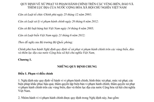 Nghị định 162/2013/NĐ-CP xử phạt vi phạm hành chính vùng biển đảo thềm lục địa
