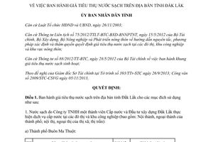 Quyết định 32/2013/QĐ-UBND giá tiêu thụ nước sạch Đắk Lắk