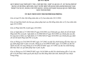 Quyết định 2261/2013/QĐ-UBND quy định tạm thời mức thu lề đường bến bãi tạm nhập tái xuất Hải Phòng