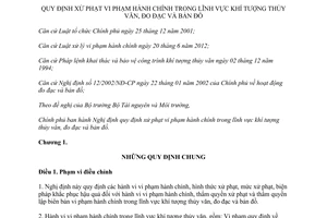 Nghị định 173/2013/NĐ-CP xử phạt vi phạm hành chính khí tượng thủy văn đo đạc bản đồ