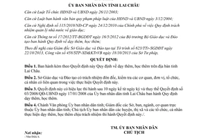 Quyết định 32/2013/QĐ-UBND dạy học thêm Lai Châu