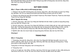 Thông tư 43/2013/TT-BGTVT trang phục của cán bộ công viên chức Cục Hàng hải Việt Nam