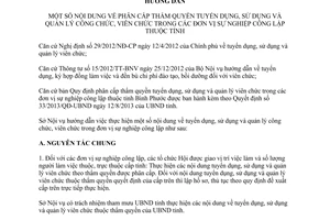 Hướng dẫn 1682/HD-SNV 2013 thẩm quyền tuyển dụng sử dụng và quản lý công chức viên chức Bình Phước