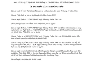 Quyết định 35/2013/QĐ-UBND thu phí qua đò Đồng Tháp