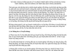 Chỉ thị 04/2013/CT-UBND năm 2013 tăng cường phát triển hạ tầng viễn thông truyền hình cáp Lâm Đồng