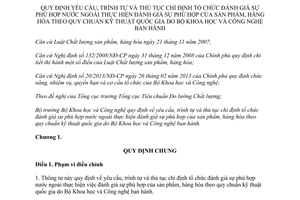 Thông tư 26/2013/TT-BKHCN  trình tự thủ tục chỉ định tổ chức đánh giá sự phù hợp nước ngoài