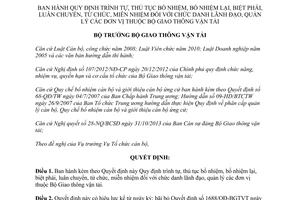 Quyết định 3689/QĐ-BGTVT trình tự thủ tục bổ nhiệm bổ nhiệm lại biệt phái luân chuyển từ chức 2013