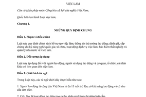 Luật việc làm năm 2013