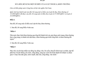 Luật thi đua khen thưởng sửa đổi 2013