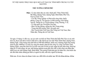 Công điện 1960/CĐ-TTg năm 2013 khắc phục hậu quả mưa lũ miền Trung Tây Nguyên
