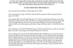 Quyết định 67/2013/QĐ-UBND chính sách hỗ trợ học sinh ở vùng điều kiện khó khăn Nghệ An