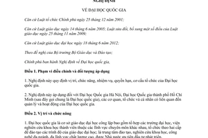 Nghị định 186/2013/NĐ-CP Đại học quốc gia