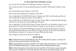 Quyết định 35/2013/QĐ-UBND Quy chế vận động sử dụng nguồn vốn nước ngoài Hậu Giang