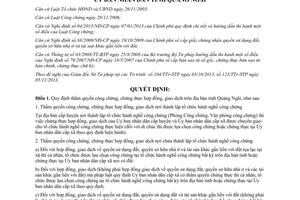 Quyết định 51/2013/QĐ-UBND quy định thẩm quyền công chứng hợp đồng Quảng Ngãi