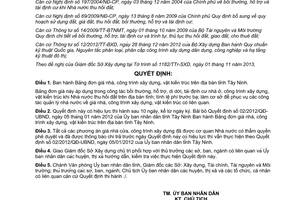 Quyết định 51/2013/QĐ-UBND Bảng đơn giá nhà công trình xây dựng vật kiến trúc Tây Ninh