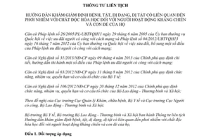 Thông tư liên tịch 41/2013/TTLT-BYT-BLĐTBXH khám giám định bệnh tật dị dạng người kháng chiến