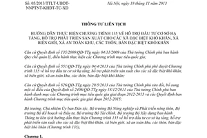 Thông tư liên tịch 05/2013/TTLT-UBDT-NNPTNT-KHĐT-TC-XD hướng dẫn Chương trình 135