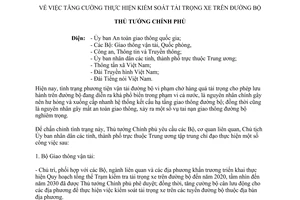 Công điện 1966/CĐ-TTg 2013 tăng cường kiểm soát tải trọng xe
