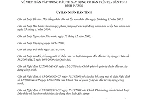 Quyết định 37/2013/QĐ-UBND phân cấp đầu tư xây dựng cơ bản tỉnh Bình Dương