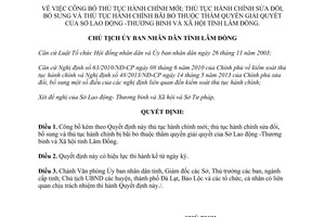 Quyết định 2320/QĐ-UBND 2013 thủ tục hành chính mới sửa đổi bãi bỏ Sở Lao động Thương binh Lâm Đồng