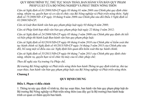 Thông tư 50/2013/TT-BNNPTNT quy định soạn thảo văn bản pháp luật