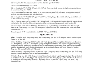 Quyết định 26/2013/QĐ-UBND giao thẩm quyền công chứng chứng thực hợp đồng Tuyên Quang