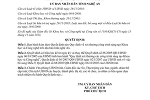 Quyết định 60/2013/QĐ-UBND xét thưởng công trình sáng tạo Khoa học Công nghệ Nghệ An