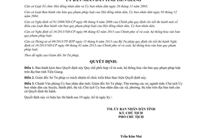 Quyết định 43/2013/QĐ-UBND Quy chế phối hợp rà soát hệ thống hóa văn bản pháp luật Tiền Giang