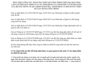 Hướng dẫn 07/HD-SXD năm 2013 thẩm tra thiết kế công trình Lào Cai theo quy định Nghị định Hướng dẫn