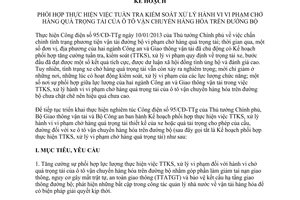 Kế hoạch 12593/KHPH-BGTVT-BCA năm 2013 phối hợp kiểm soát xử lý vi phạm quá trọng tải ô tô