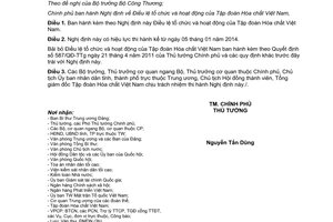 Nghị định 190/2013/NĐ-CP Điều lệ tổ chức hoạt động Tập đoàn Hóa chất Việt Nam