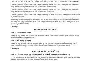 Thông tư 20/2013/TTLT-BXD-BNV hướng dẫn quản lý đầu tư phát triển đô thị