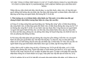 Chỉ thị 09/CT-BYT năm 2013 tiếp nhận xử lý ý kiến phản ánh chất lượng dịch vụ khám chữa bệnh