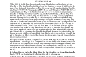 Chỉ thị 32/CT-UBND 2013 quy ước bảo vệ phát triển rừng cộng đồng dân cư thôn làng bản Nghệ An