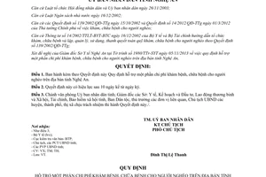 Quyết định 61/2013/QĐ-UBND hỗ trợ chi phí khám chữa bệnh người nghèo Nghệ An