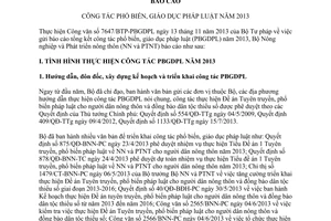 Báo cáo 5479/BC-BNN-PC năm 2013 phổ biến giáo dục pháp luật