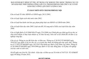 Quyết định 51/2013/QĐ-UBND Quy định thu giáo dục phổ thông công lập Hà Nội