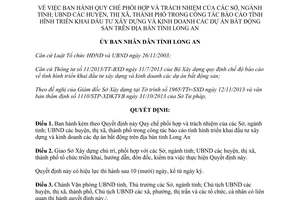Quyết định 58/2013/QĐ-UBND Quy chế phối hợp đầu tư xây dựng dự án bất động sản Long An