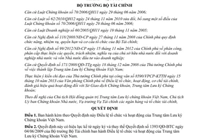 Quyết định 2880/QĐ-BTC 2013 Điều lệ Trung tâm Lưu ký Chứng khoán Việt Nam