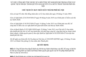 Quyết định 7116/QĐ-UBND năm 2013 thủ tục hành chính lĩnh vực Quốc tịch Sở Tư pháp Hà Nội