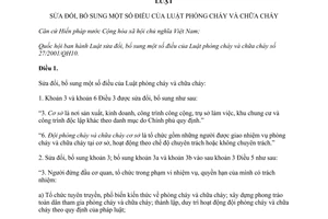 Luật phòng cháy chữa cháy sửa đổi 2013