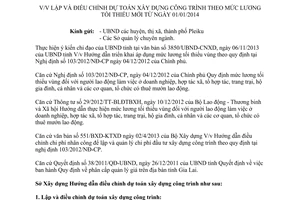 Hướng dẫn 645/SXD-QLHĐXD năm 2013 điều chỉnh d toán xây dựng theo lương tối thiểu mới Gia Lai