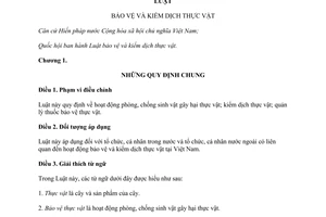 Luật bảo vệ kiểm dịch thực vật 2013