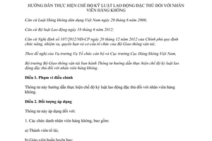 Thông tư 46/2013/TT-BGTVT chế độ kỷ luật lao động nhân viên hàng không