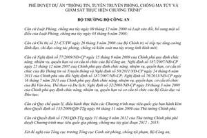 Quyết định 6502/QĐ-BCA năm 2013 phê duyệt Dự án tuyên truyền phòng chống ma túy